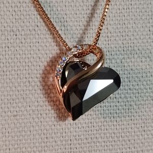 Heart Pendant Necklace Jewelry Faceted Plated